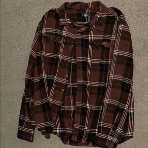 George Men's Brown Plaid Shirt Flannel Shirt, 3 XL